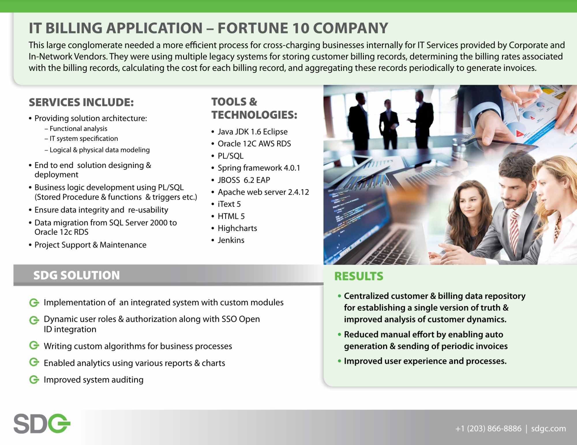 IT Billing Application – Fortune 10 Case Study SDG