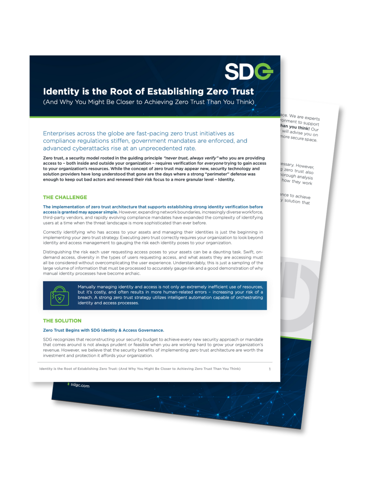 Identity is the root of establishing zero trust white paper SDG